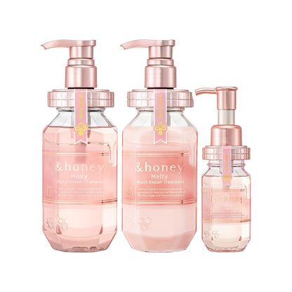 &honey (アンドハニー) メルティ モイストリペア 3点セット[ シャンプー/トリートメント/ヘアオイル ]