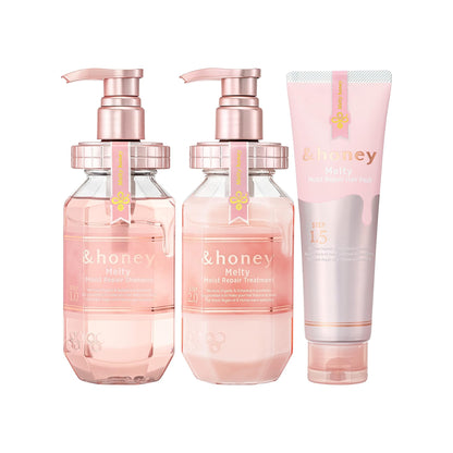 &honey (アンドハニー) メルティ モイストリペア 3点セット[ シャンプー/トリートメント/ヘアパック ]