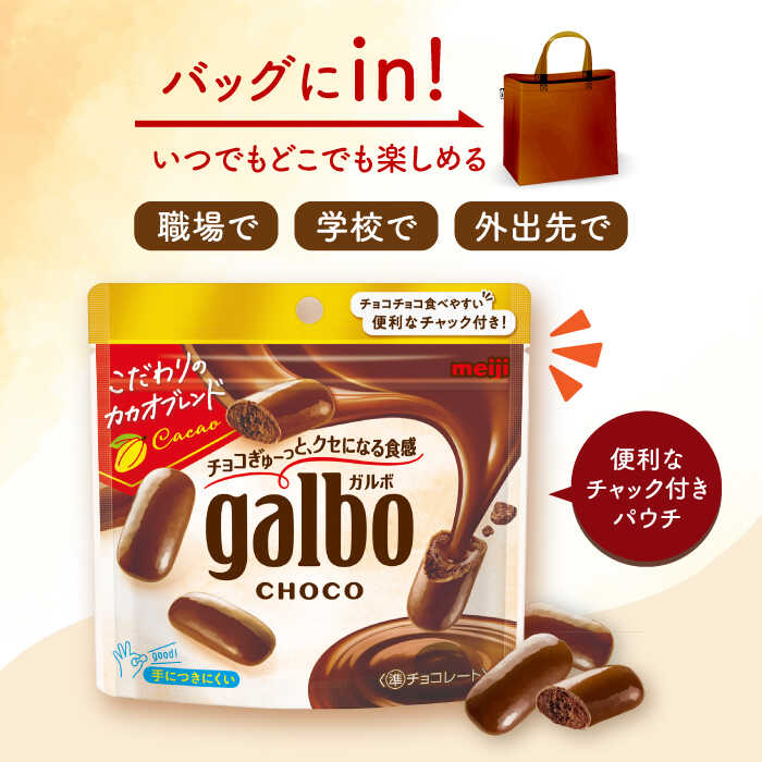 明治 ガルボ チョコ パウチ 59g チョコレート お菓子 日本 スナック 溶けにくい 手が汚れない
