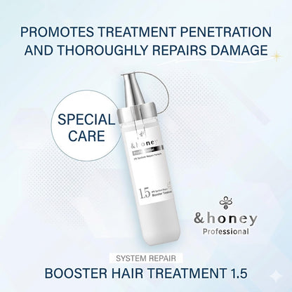 &honey アンドハニー プロフェッショナル システムリペア ブースターヘアトリートメント 1.5 200g（サロンクオリティ・浸透導入スペシャルケア）