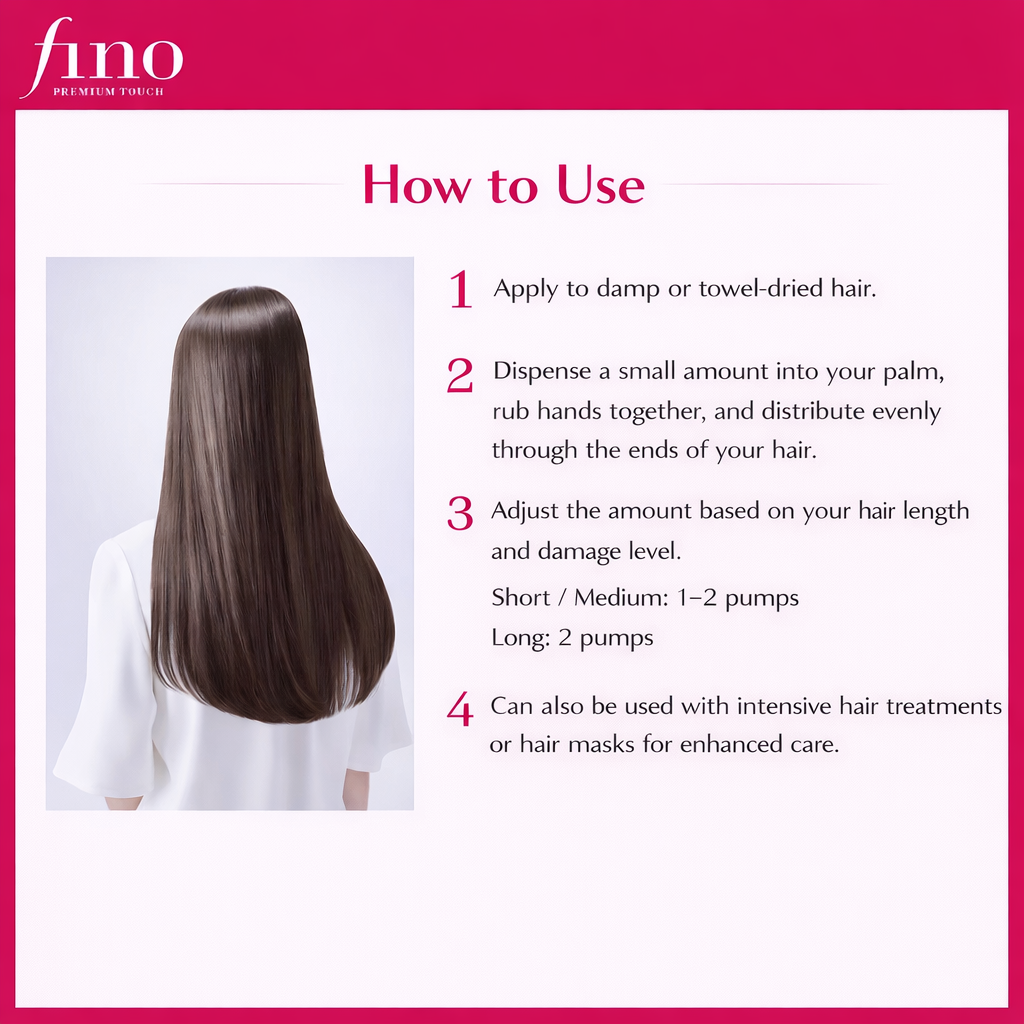 Fino Premium Touch Penetrating Beauty Serum Hair Oil Airy Smooth 70ml | Lightweight and Silky Finish, Damage Repair, Shiny Hair Care