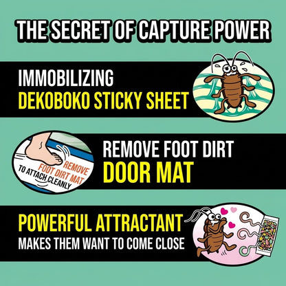 Earth Corporation Gokiburi Hoihoi + Cockroach Killer Trap 5 packs x 2 (total 10 sheets) | With powerful attractant and foot wipe mat, reliable Japanese-made house-shaped trap
