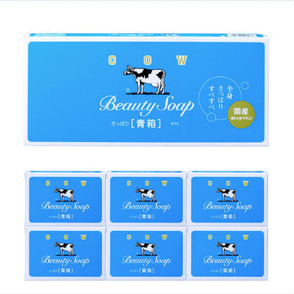 Japanese Cow Brand milk soap blue box 6 pack
