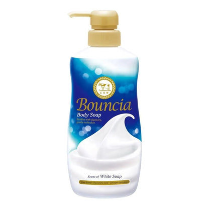 Cow Brand Bouncia Body Soap, White Soap Scent, Pump, 480ml
