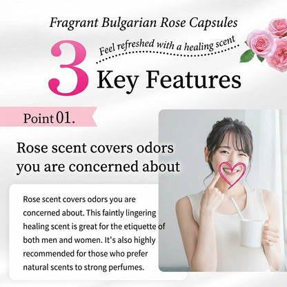 DHC Fragrant Bulgarian Rose Capsules 20-Day Supply | Body Odor & Bad Breath Care | Contains Rose Oil | Etiquette & Beauty Supplement | Drinkable Fragrance Made in Japan