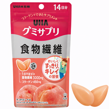 UHA味覚糖 UHAグミサプリ 食物繊維 すっきりピーチ味 14日分 1日2粒（28粒）