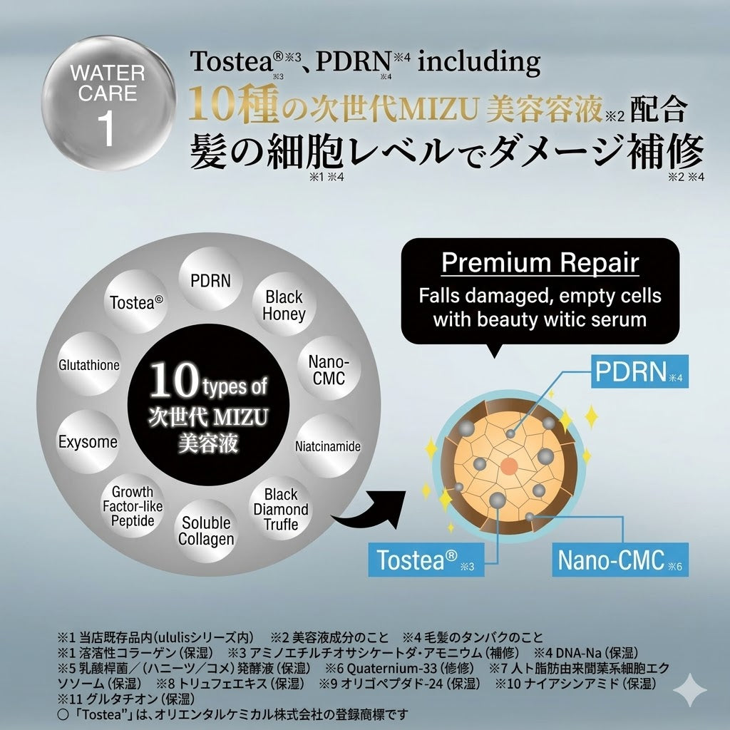 ululis ウルリス プレミアム ウォーターコンク ブラックセラム ヘアオイル 100mL｜保湿 ダメージケア ツヤ髪 うねりケア アウトバスヘアオイル 日本製