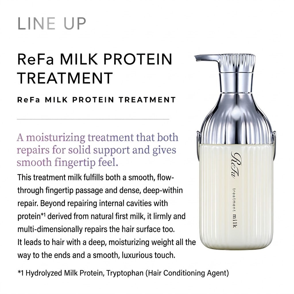 リファ ミルクプロテイン シャンプー 500mL｜うねりケア さらさら なめらか 保湿 ダメージケア 日本製 ReFa