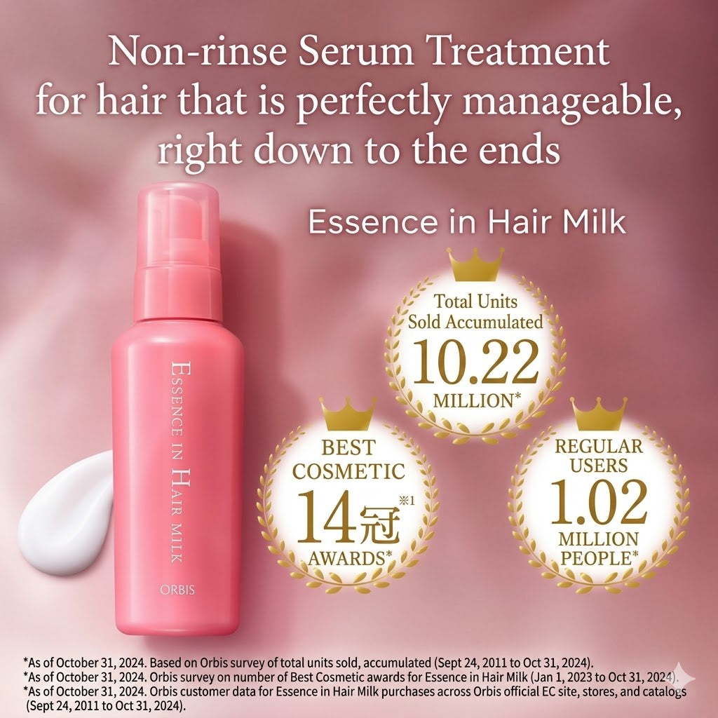 ORBIS オルビス エッセンスイン ヘアミルク 140g｜洗い流さないヘアトリートメント 無香料 ダメージケア 保湿 パサつきケア 日本製