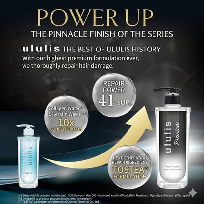 ululis ウルリス プレミアム ウォーターコンク ブラックセラム ヘアオイル 100mL｜保湿 ダメージケア ツヤ髪 うねりケア アウトバスヘアオイル 日本製