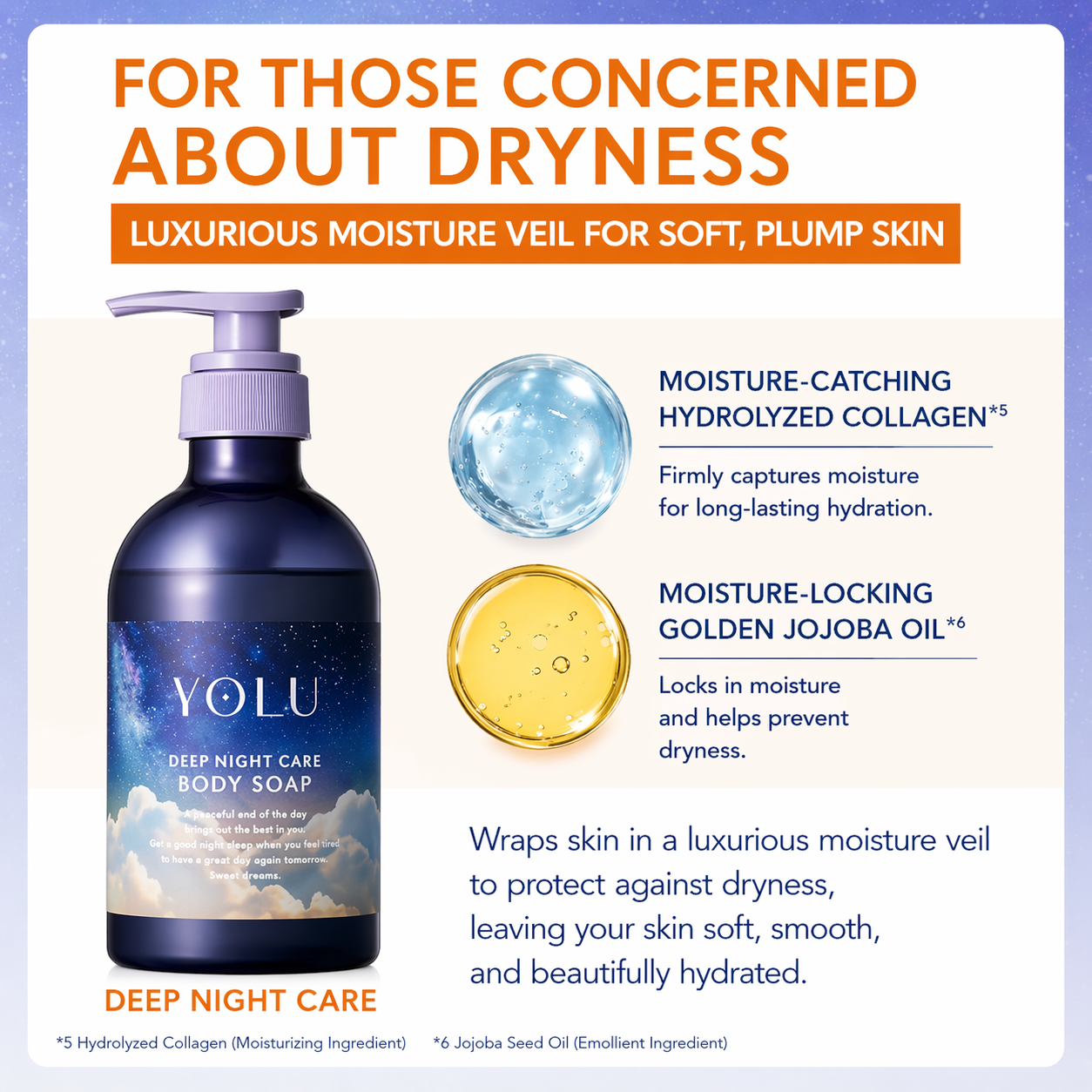 YOLU ヨル ディープナイトケア ボディソープ 440ml｜高保湿・乾燥肌対策・美容オイル配合