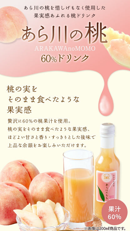 和歌山県 桃山町のあら川のももを使った 桃ドリンク 200ml ×2本セット
