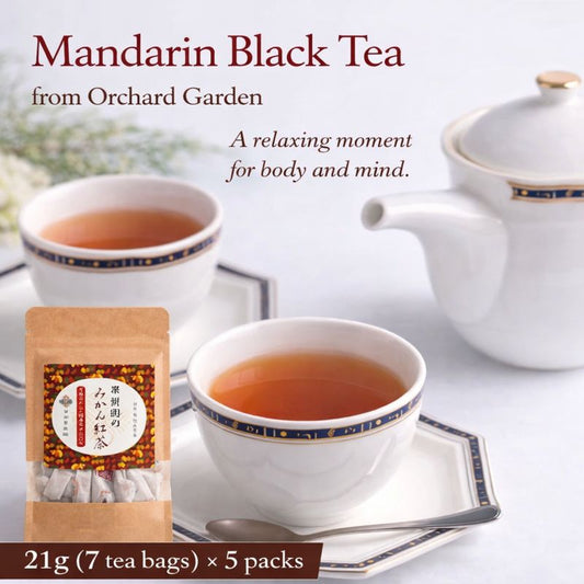 Japanese mandarin black tea bags set 7 bags x 5 packs from orchard
