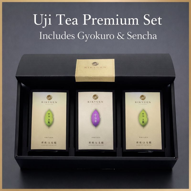 Premium Uji tea set Goku with sencha and gyokuro from Kyoto Japan
