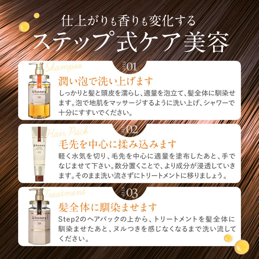 &honey (アンドハニー) メルティ モイストリペア 3点セット[ シャンプー/トリートメント/ヘアパック ]